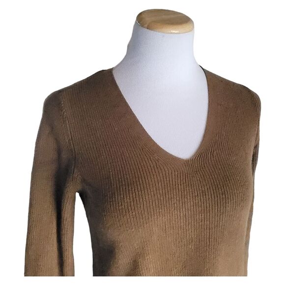 J. JILL Knit V-Neck Pullover Sweater in Brown Womens XS Petite - Picture 4 of 8